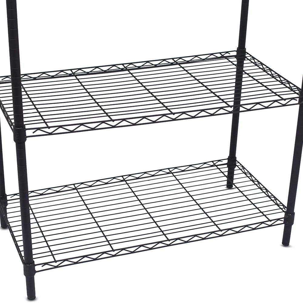 BirdRock Home Flat Black 5-Tier Heavy Duty Metal Wire Garage Storage Shelving Unit (36 in. W x 72 in. H x 18 in. D) 10003