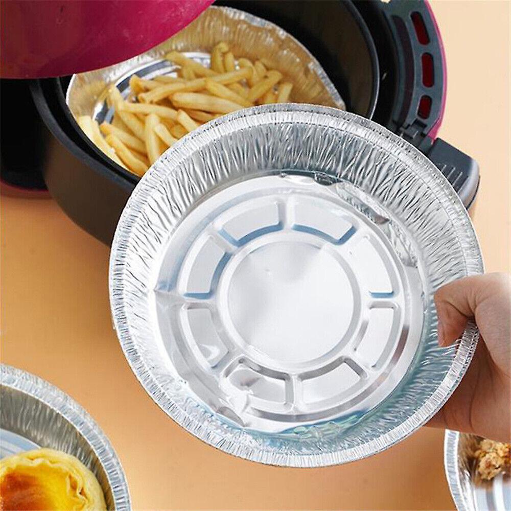 10/50pcs Air Fryer Liner Round Aluminium Foil Trays Containers Aluminum Foil Tin Box