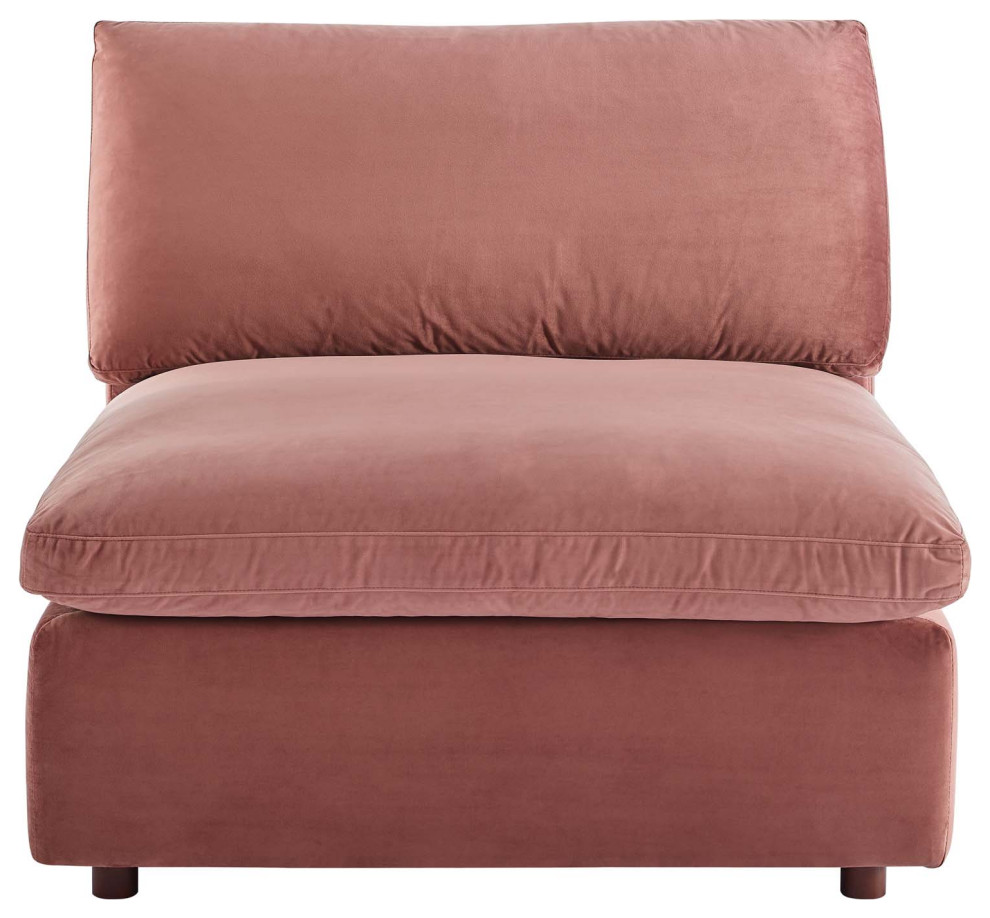 Commix Down Filled Overstuffed Performance Velvet Armless Chair   Contemporary   Armchairs And Accent Chairs   by Modway  Houzz