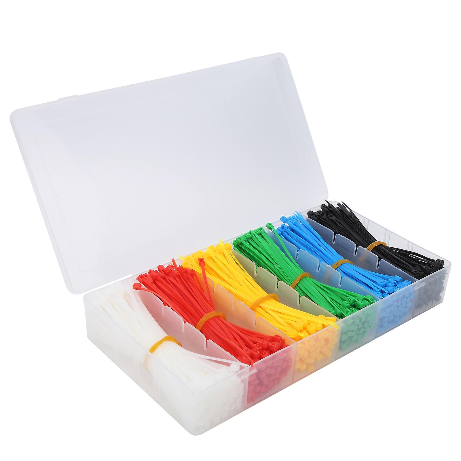 900pcs Selflocking Nylon Cable Ties Multicolor Portable Zip Ties Organizer Accessory