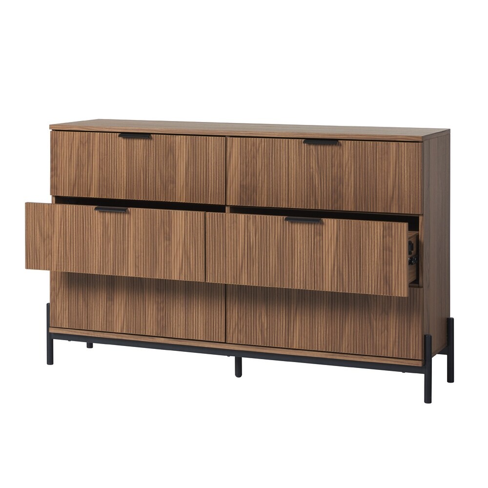 Middlebrook Designs Six Drawer Chest with Reeded Drawer Fronts