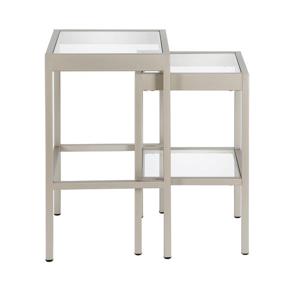 Alexis Metal/ Tempered Glass Nesting Tables