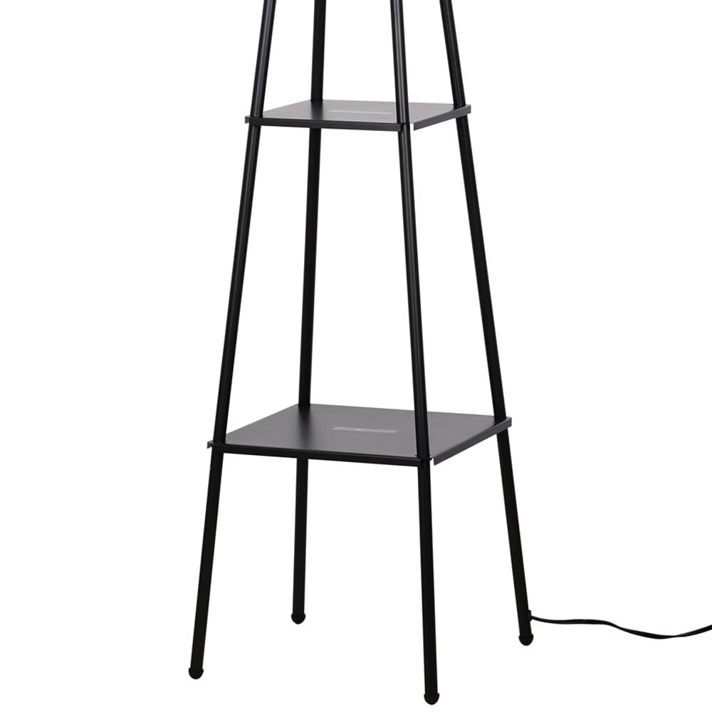 Mainstays 69 Metal Etagere Floor Lamp， Charcoal Finish