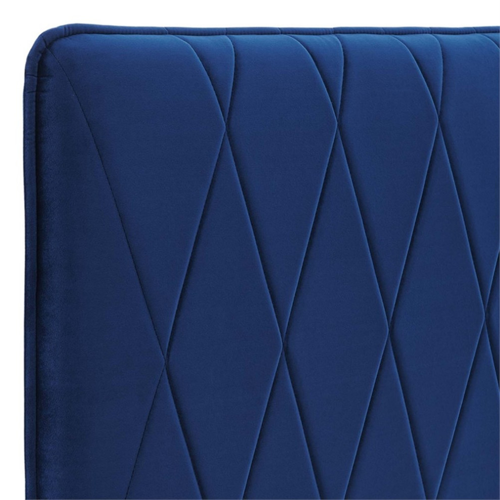 Modway Leila Modern Performance Velvet Full/Queen Headboard in Navy   Contemporary   Headboards   by Homesquare  Houzz