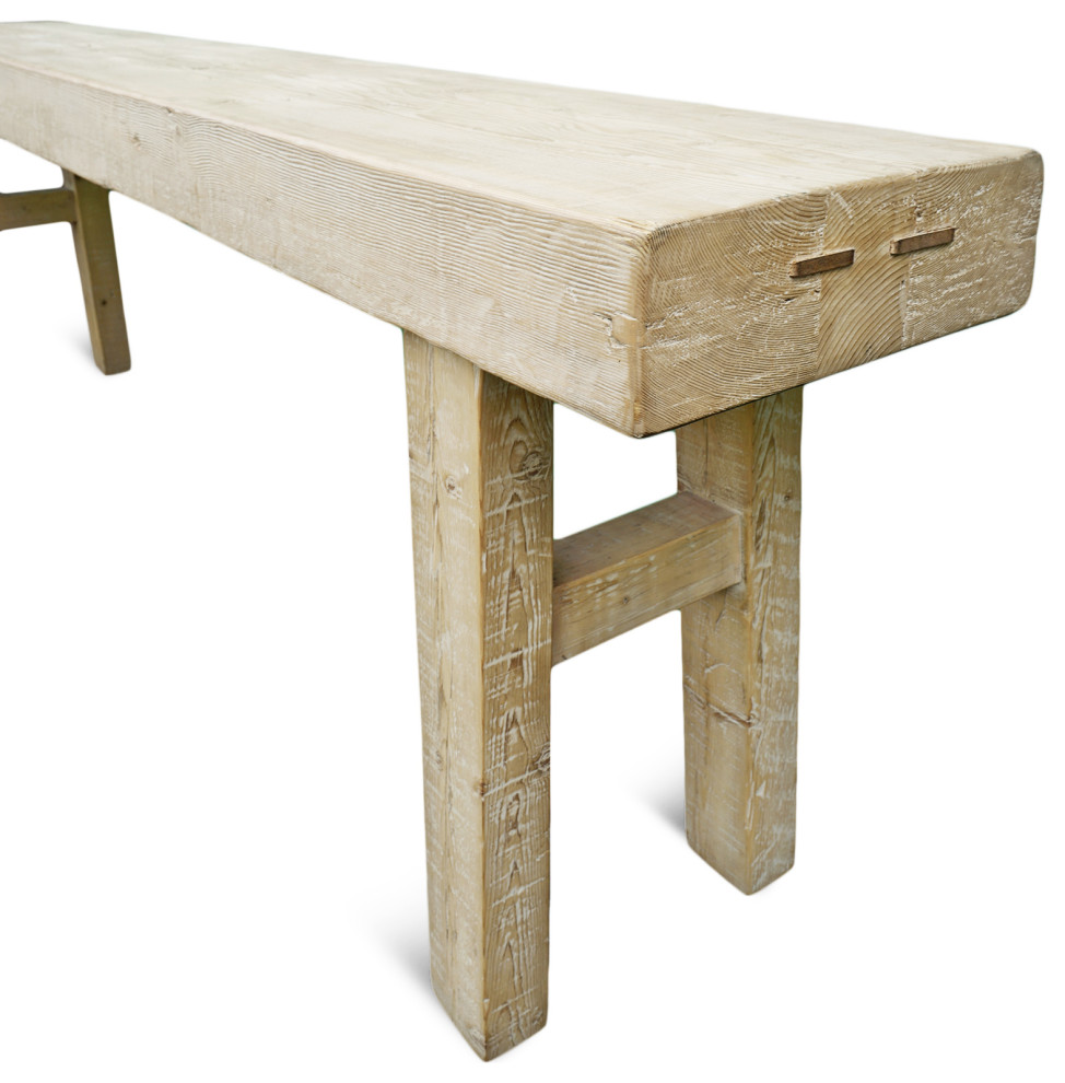 Hefty Bleached Farm Console Table   Farmhouse   Console Tables   by Design Mix Furniture  Houzz