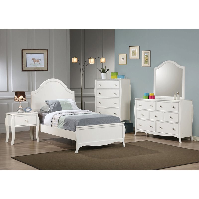 Bowery Hill 7 Drawer Dresser in White and Silver