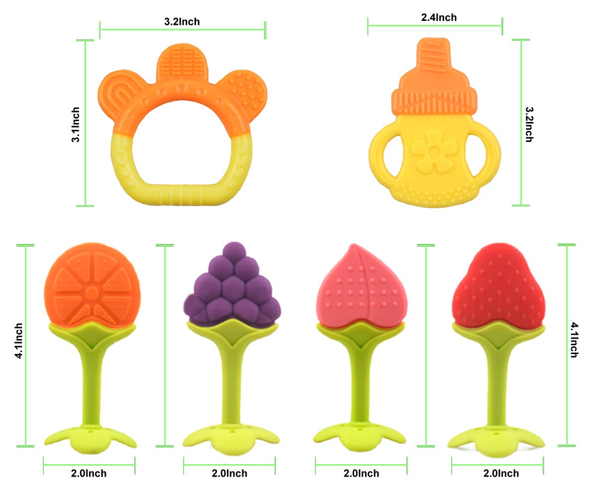 Sperric Baby Teething Toys Teethers for Baby Newborn Infants (6-Pack) Freezer Safe BPA Free