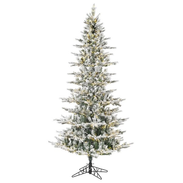 Vickerman 9' x 51 Flocked Slim Kiana Artificial Christmas Tree，3mm LED Color Changing Lights