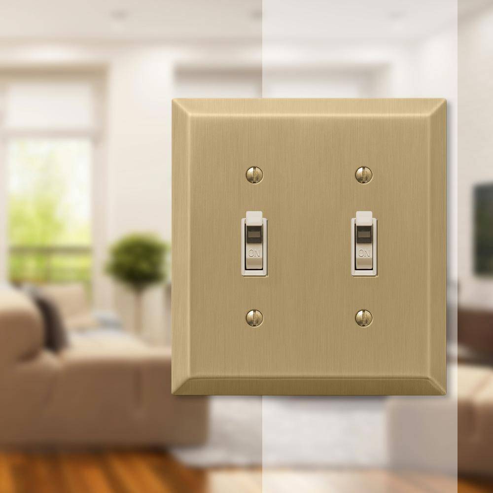 AMERELLE Metallic 2 Gang Toggle Steel Wall Plate - Brushed Bronze 163TTBZ