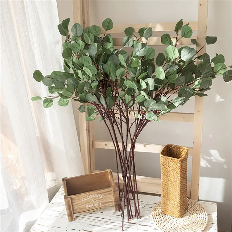 Artificial Silver Dollar Eucalyptus Faux Eucalyptus Bouquet for Home Garden Party Wedding Flowers Arrangement