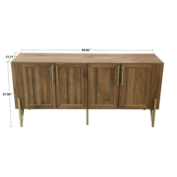 Roomfitters Walnut Finish Mid-century TV Stand Media Console - W59