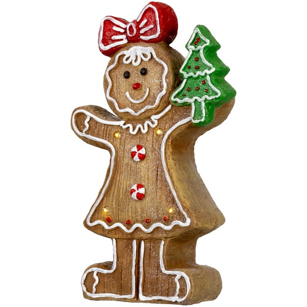 Led Lighted Gingerbread Girl Christmas Figurine