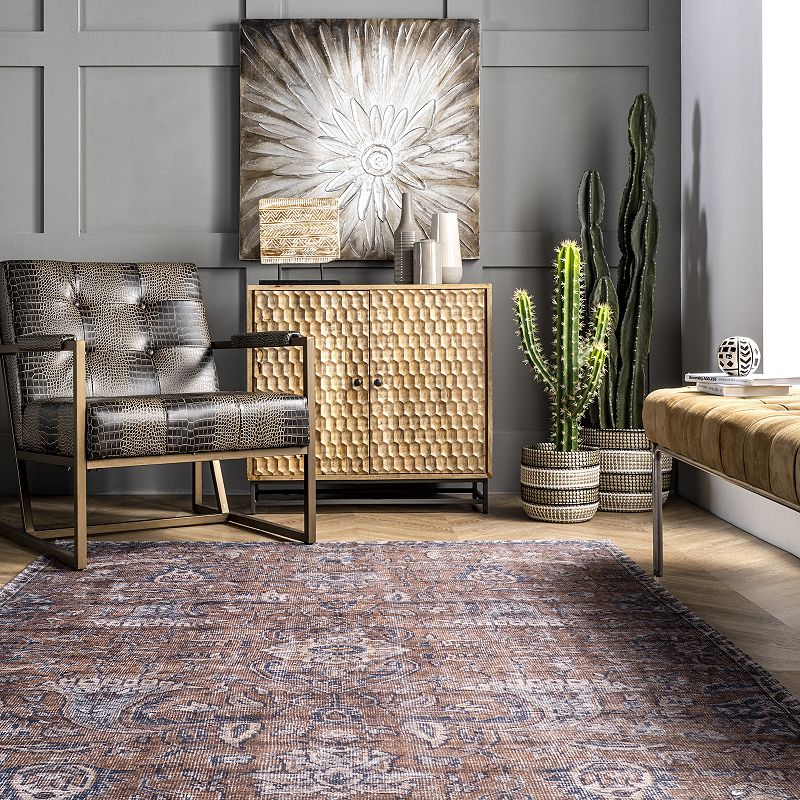 nuLoom Sariyah Printed Floral Flatweave Area Rug