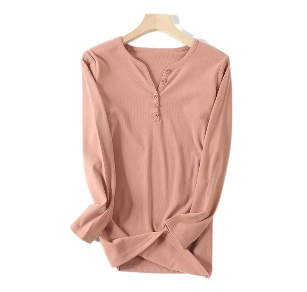 Maternity Thermal Long-Sleeve T-Shirt – Soft & Warm Base Layer for Fall/Winter