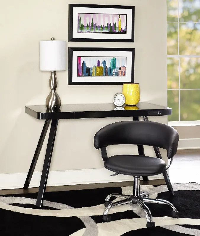 Devan Black Pu Barrel Abs Office Chair