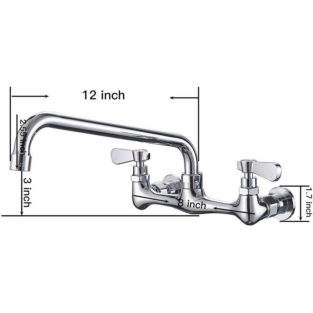 matrix decor Double Handle Wall Mounted Bathroom Faucet in Chrome MD-A-94255