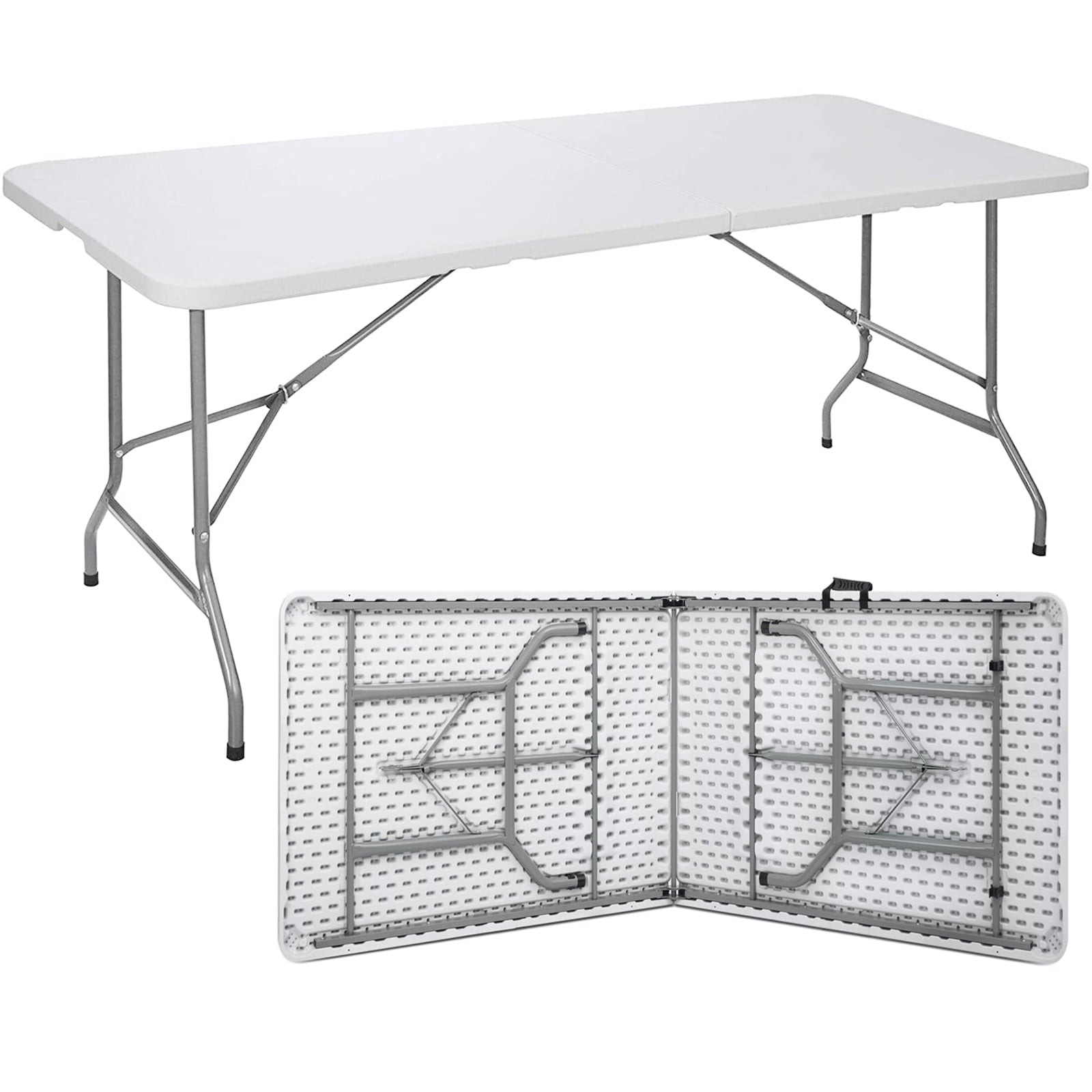 Vebreda Folding Table 6ft Plastic Folding Outdoor Table, White