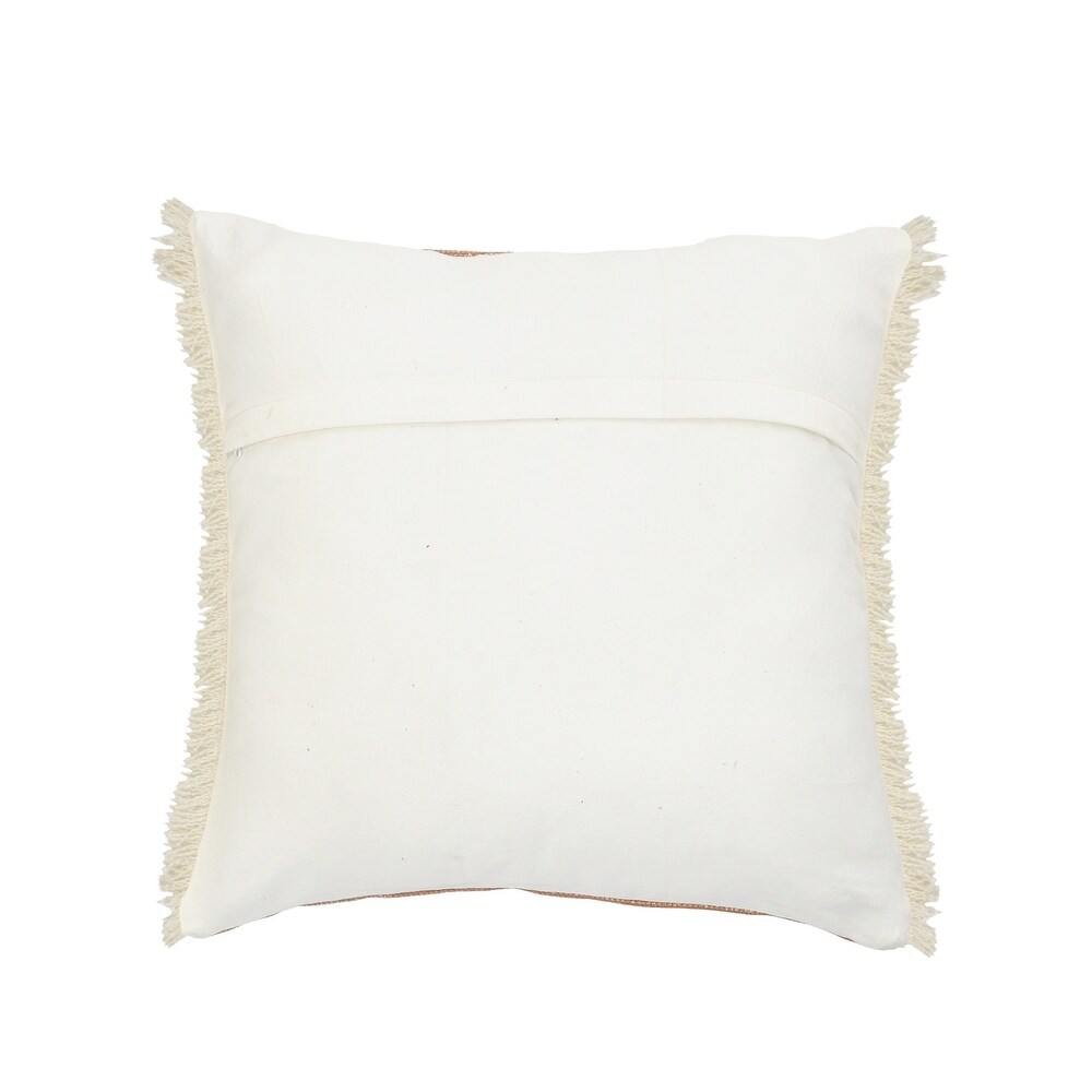 Caramel Coated Fringed Throw Pillow