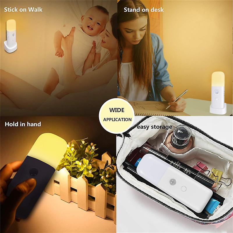 Motion Sensor Night Light Indoor， Usb Rechargeable Dimmable Led Light，portable Motion Activated Night Lamp For Kids Room Bedroom