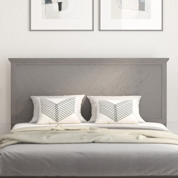 Solid Wood Herringbone Patterned Headboard Only - - 37825685