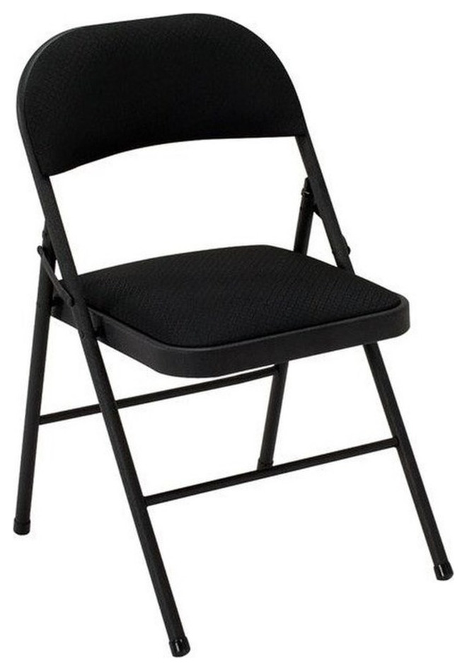 Cosco Fabric Folding Chair in Black (4 pack)   Contemporary   Folding Chairs And Stools   by Homesquare  Houzz