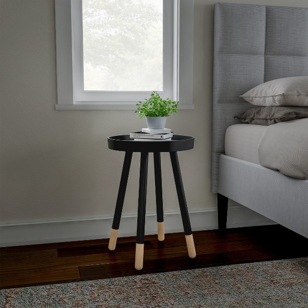 Hasting Home Modern Side Table Round End Table With Tray Top