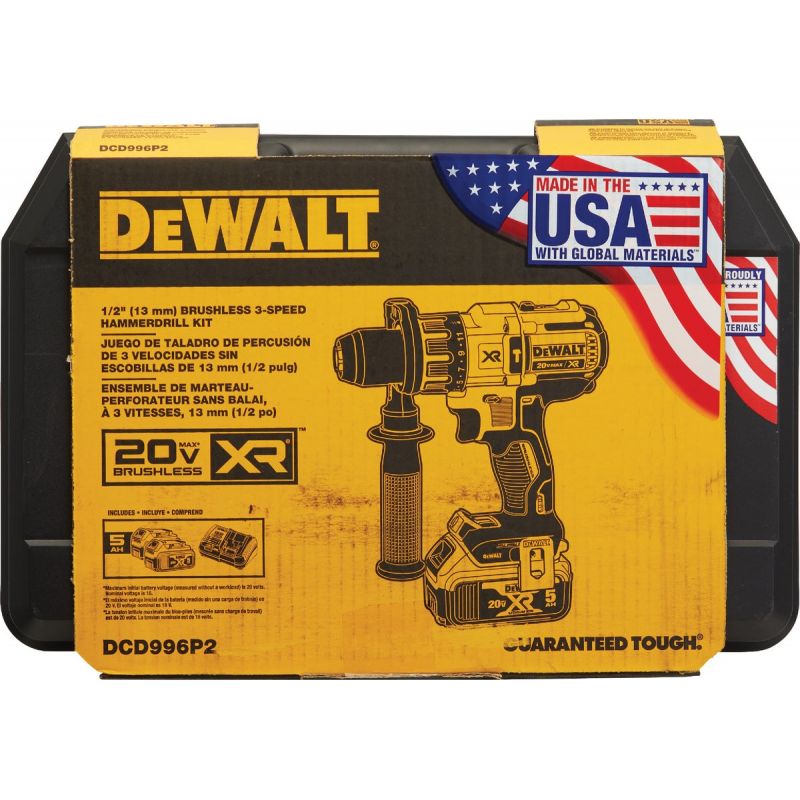 DW 20V MAX XR Lithium-Ion Brushless 3-Spd Cordless Hammer Drill Kit