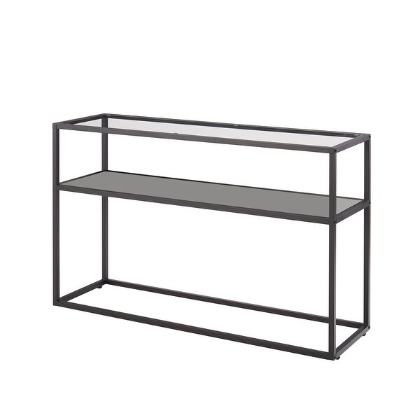 Modern Open Hallway Table Glass Console Table with Adjustable Feet