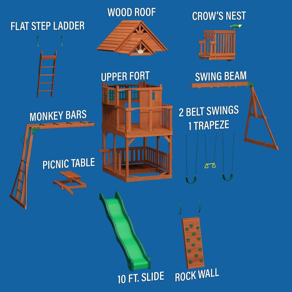 Backyard Discovery Skyfort II All Cedar Swing Playset 6113DCOM