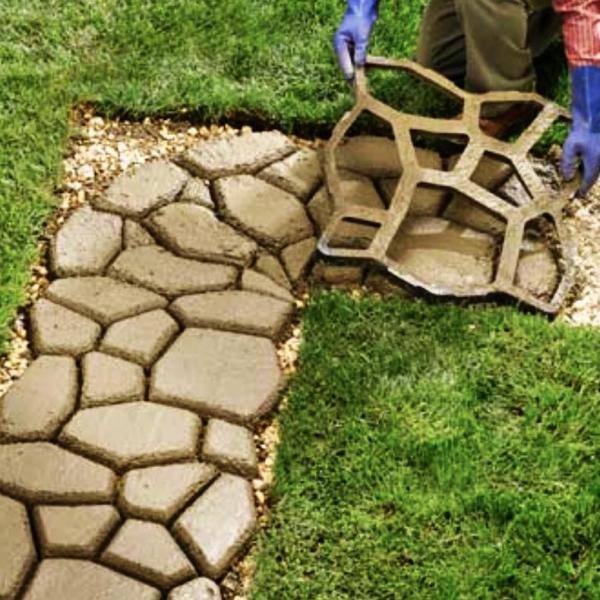 Yard Elements Concrete Stepping Stone Molds Reusable DIY Paver Pathway Maker for Gardens Walkways Outdoor Patios (Mold 6) 01-0762