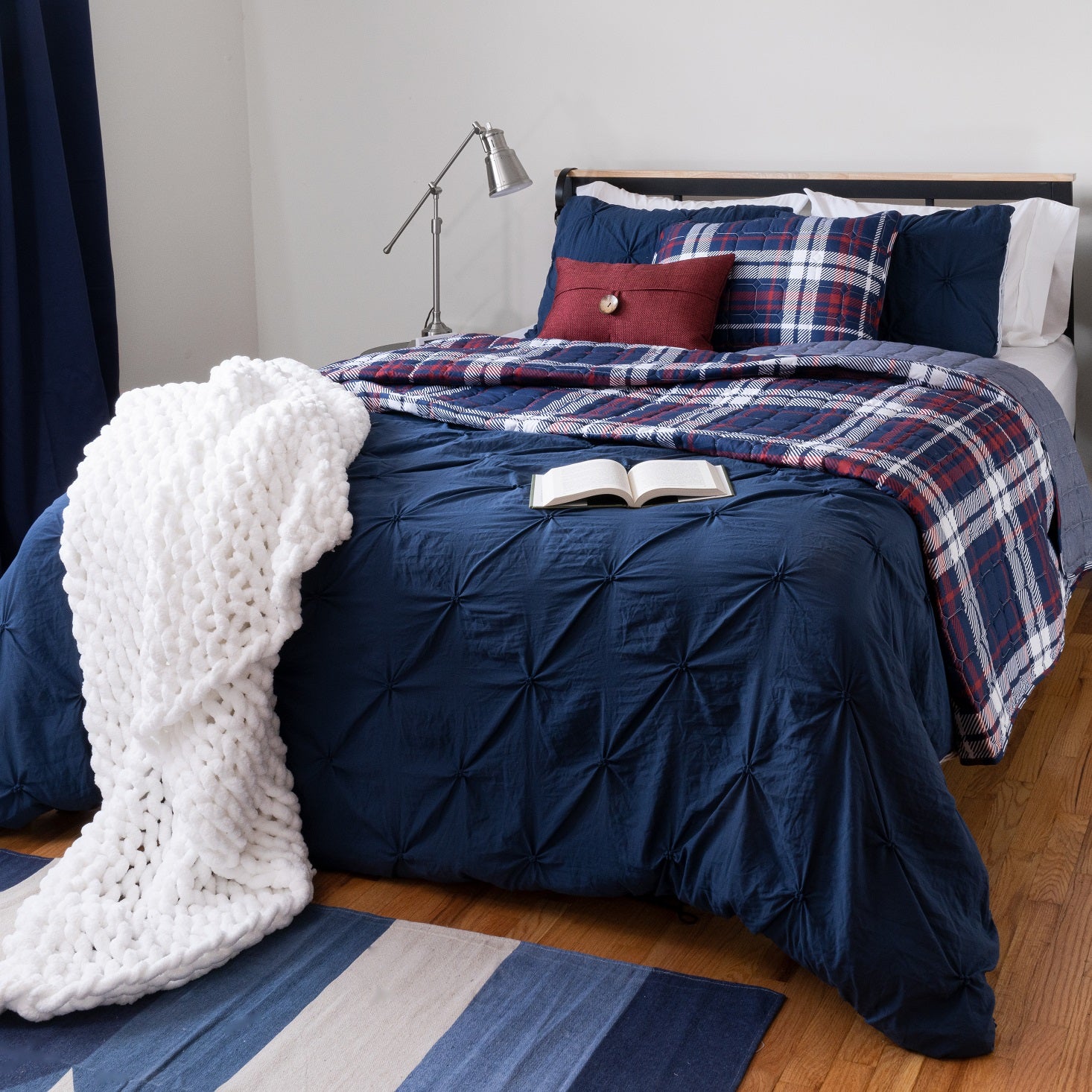 Bedding Bundle: Grayson Farmhouse Quilt + Ravello Pintuck Comforter BIAB