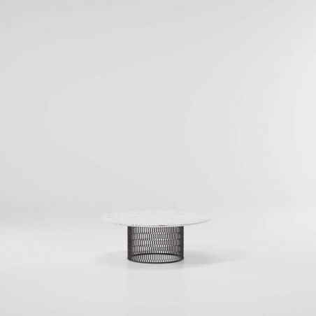 Table basse KETTAL Mesh， table salon de jardin design aluminium Ø90cm