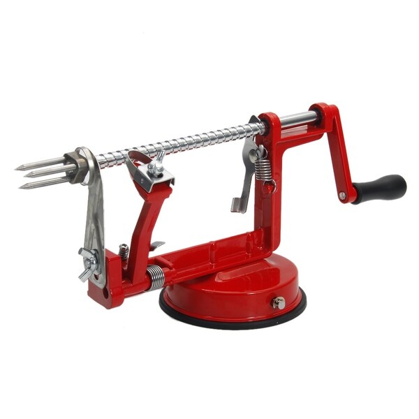 3-in-1 Hand-cranking Apple Peeler Slicer Peeler Red