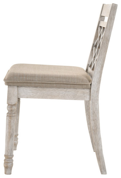 Havanna Off White 19 quotW Contemporary Fabric Chair With Cushion   Set of 2   French Country   Dining Chairs   by Lilola Home  Houzz