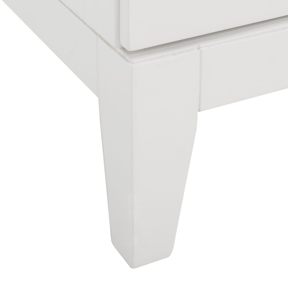 SAFAVIEH Luiza White/Gold 2 Drawer Nightstand