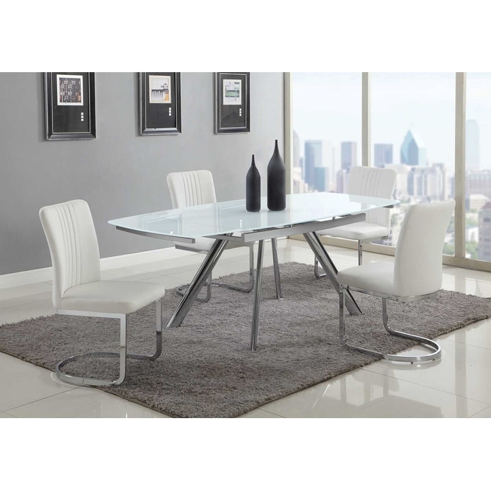 Somette Alisha Dining Table with Starphire Glass Finish