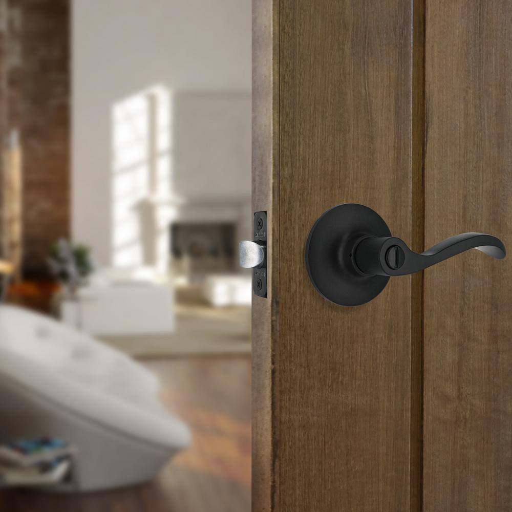 Defiant Naples Matte Black BedBath Door Lever 32LYEX901B