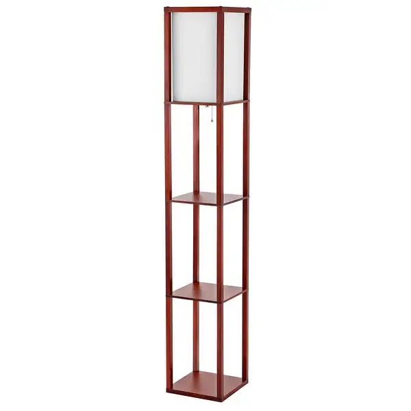 GetLedel 63-inch Etagere Floor Lamp with 3-tier Storage Shelf