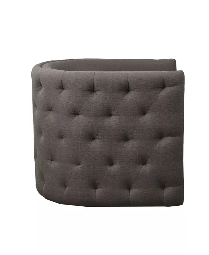 Madison Park Capstone 29.5 Fabric Tufted Barrel Swivel Chair