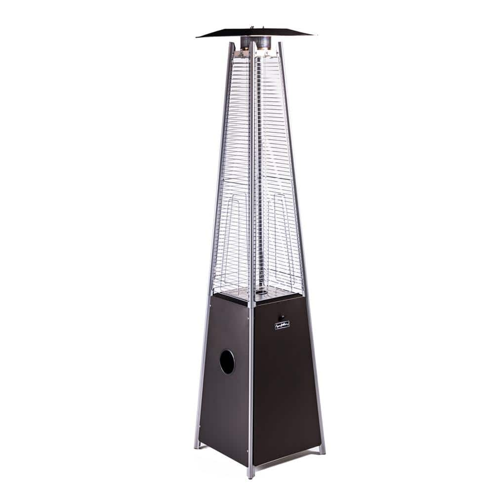 Wildaven 40,000 BTU Black Quartz Glass Tube Propane Patio Heater with Portable Wheels WELKEN220627004