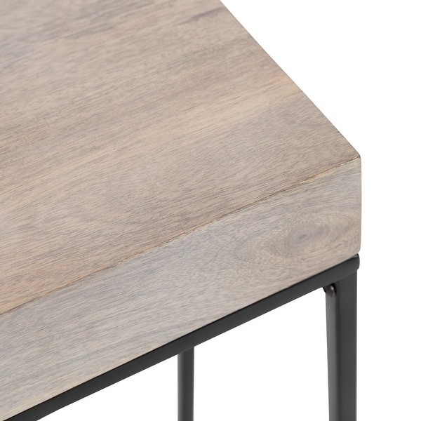 Kate and Laurel Karlsen Wood and Metal Slim Side Table