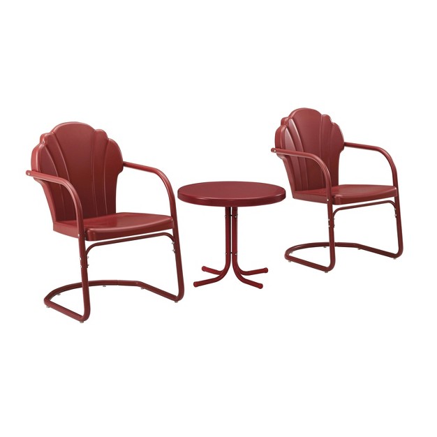 3pc Tulip Seating Set Red Crosley