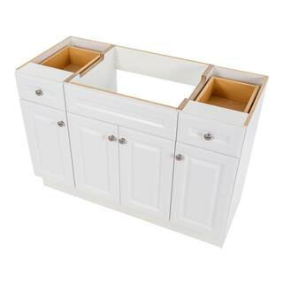 Glacier Bay Glensford 48.0 in. W x 21.6 in. D x 34.2 in. H Bath Vanity Cabinet without Top in White GF4821-WH