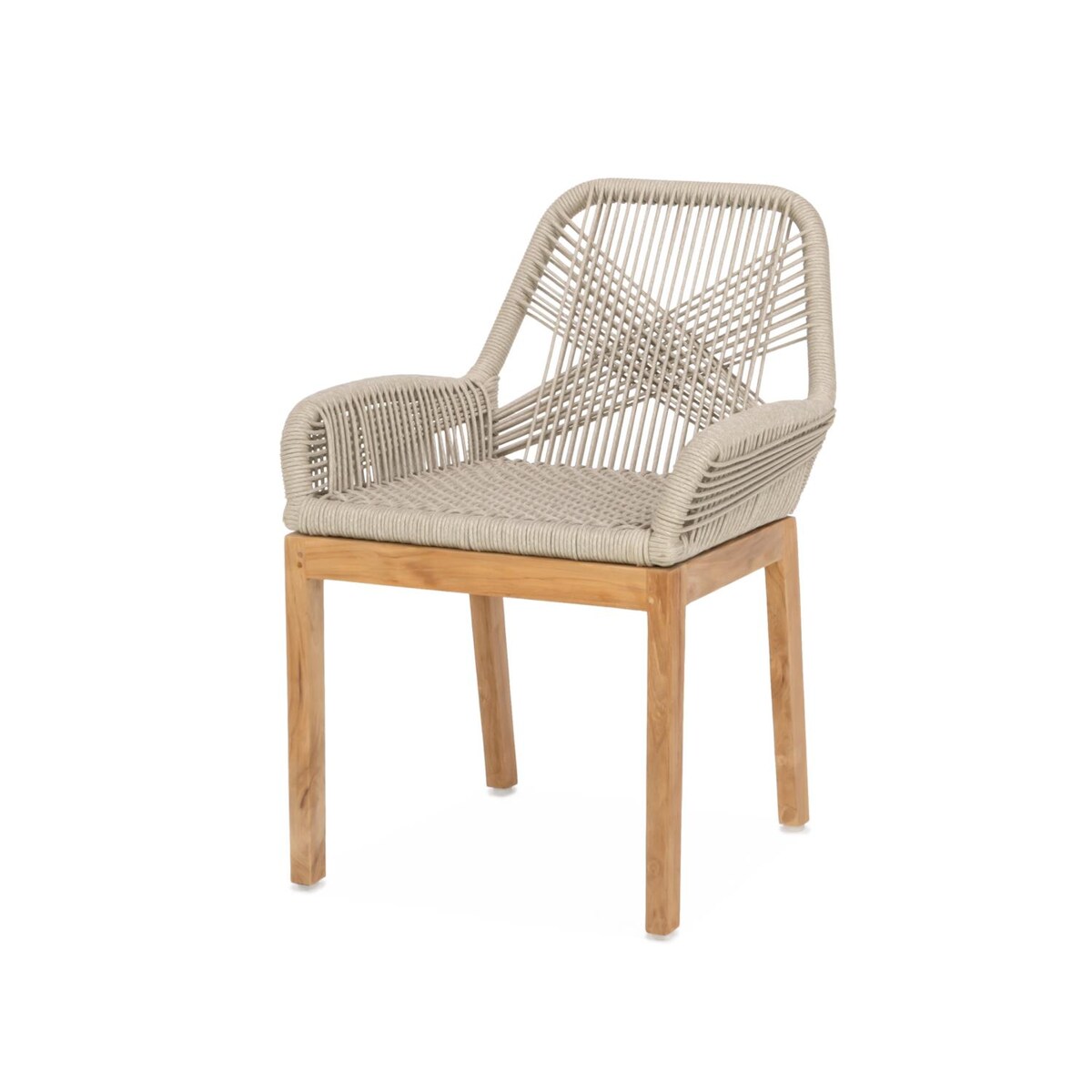 Signature Willow Bay Olefin Rope and Teak Patio Dining Chair