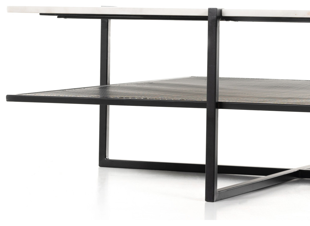 Olivia Square Coffee Table  Iron Matte Black   Transitional   Coffee Tables   by The Khazana Home Austin Furniture Store  Houzz