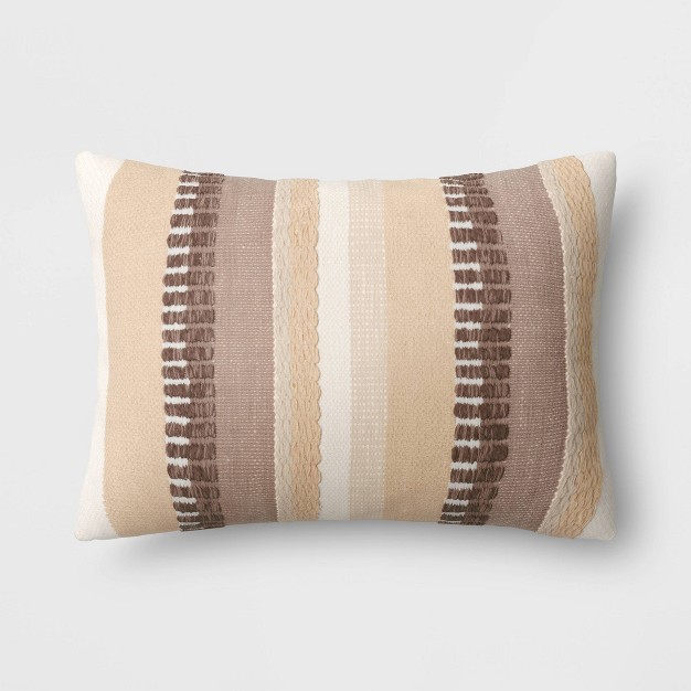 Ombre Striped Lumbar Throw Pillow