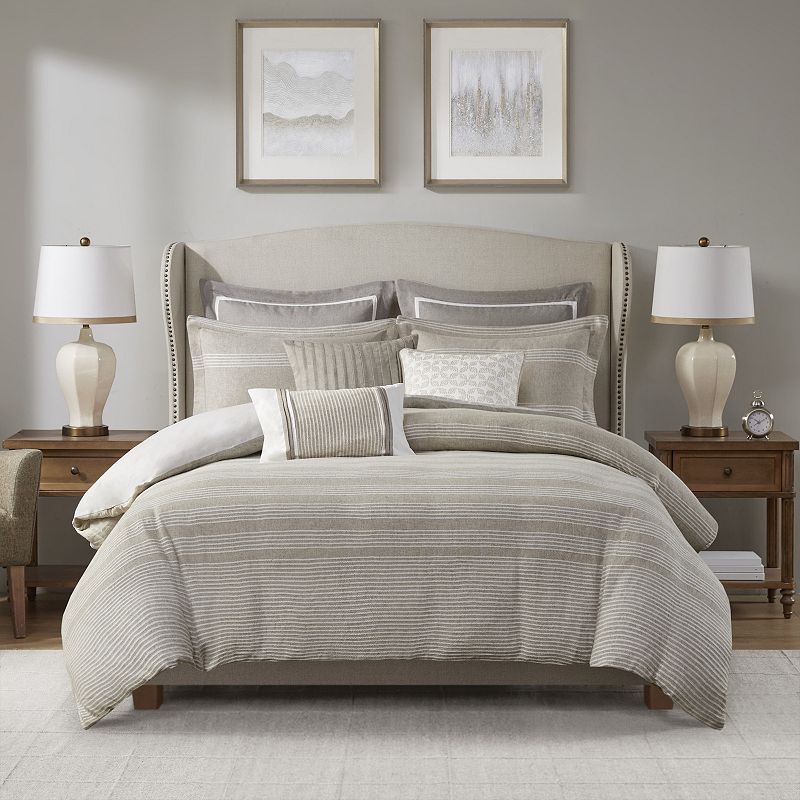 Madison Park Signature Carmel Oversized Duvet-Style Comforter Set with Throw Pillows