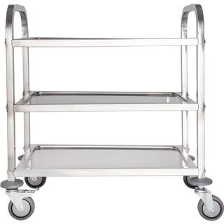 Carlisle 35.75 in. H x 17.5 in. W x 29.50 in. D Knockdown Stainless Steel 3-Shelf Utility Cart UC4031529