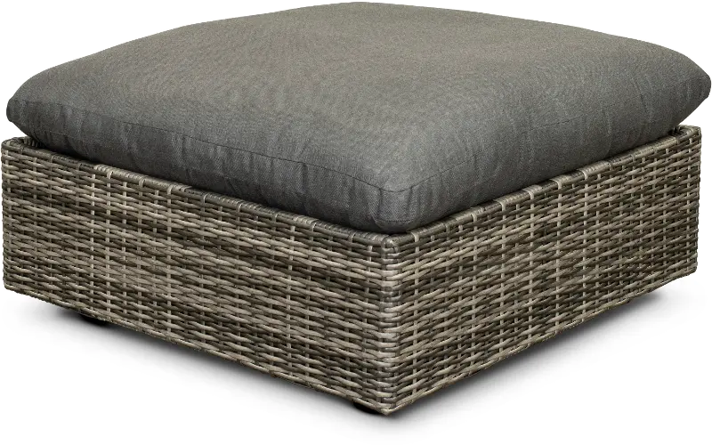 Cirrus Gray Patio Wicker Ottoman