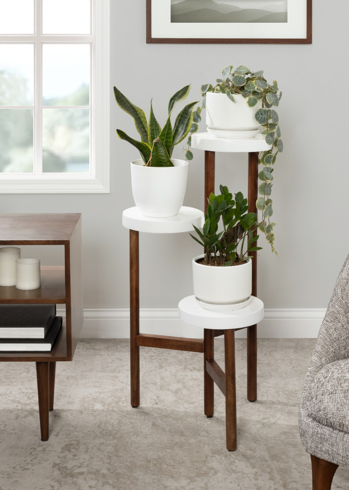 Fitley Wooden Plant Stand   Scandinavian   Plant Stands And Telephone Tables   by Uniek Inc.  Houzz